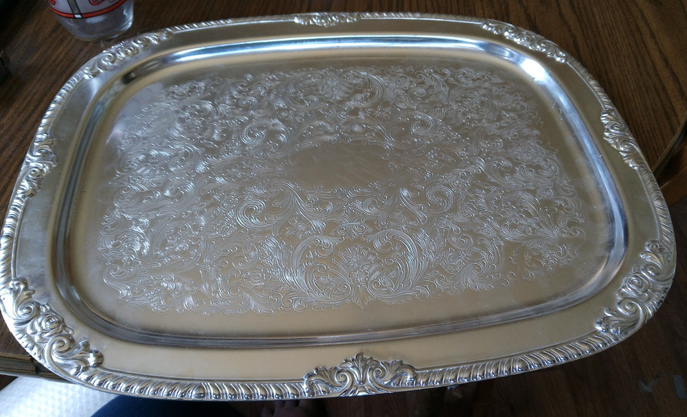 Kensington No. 7883 Aluminum Mid Century Art Deco Etched Serving Tray